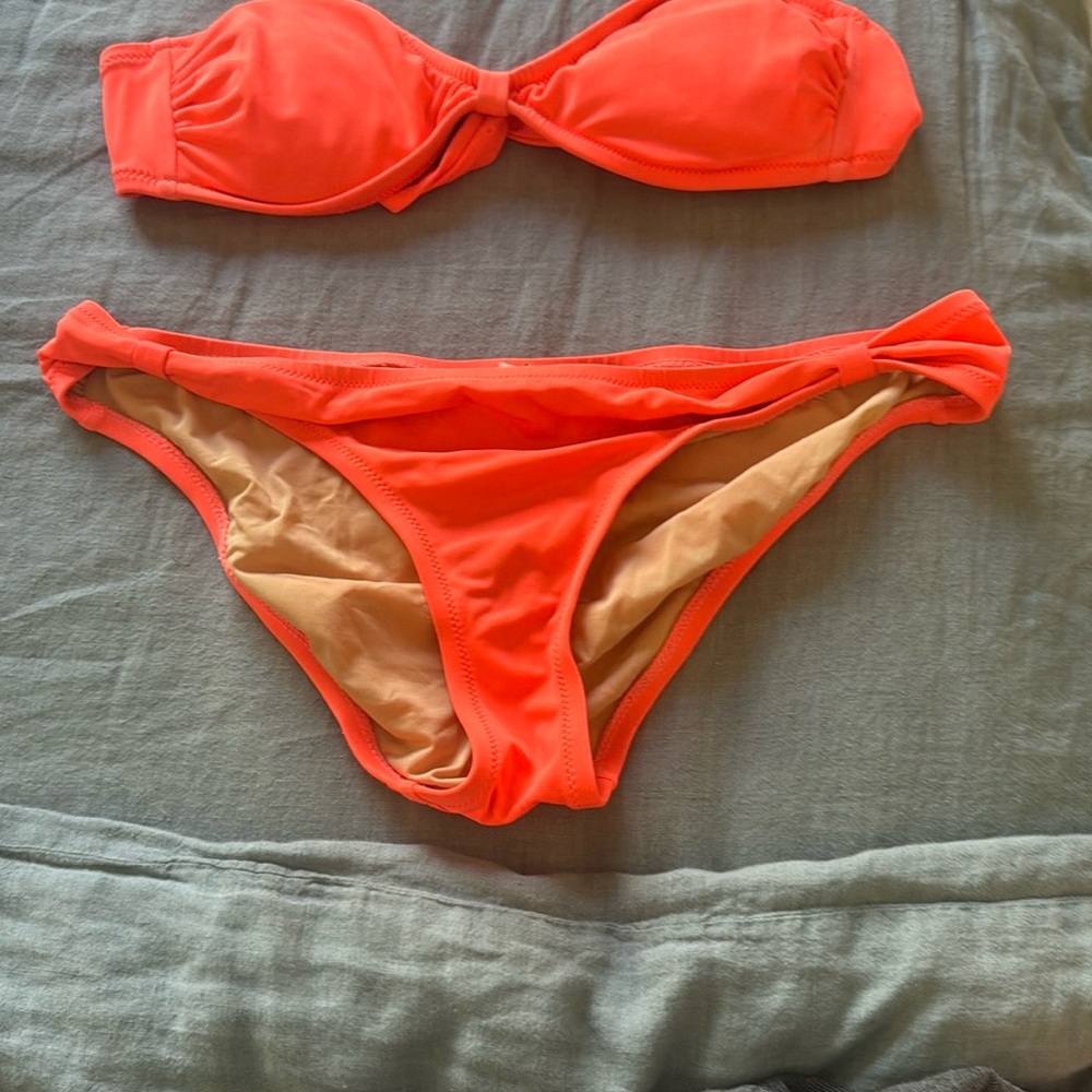 J.crew Women's neon coral Bikini Set - XS / S